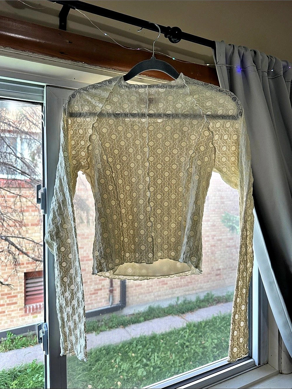 Atelier Long Sleeve Lace Top in White Small Like New